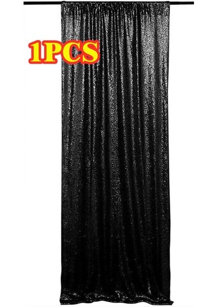 Siyah 1pcs Payet Zemin Perdeleri - 2 Panel 2X8FT, Düğün Doğum Günü Noel Bebek Duş Parti Dekorasyonu Için Fotografik Sahne Gümüş (Yurt Dışından)
