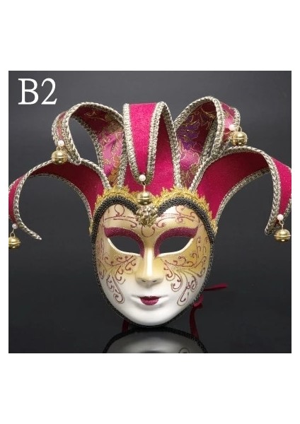 B2 Yeni High-End Venedik Masquerade Maskesi Maske Avrupa ve Amerika Birleşik Devletleri Cadılar Bayramı Palyaço Maskesi Gösterisi Malzemeleri (Yurt Dışından)