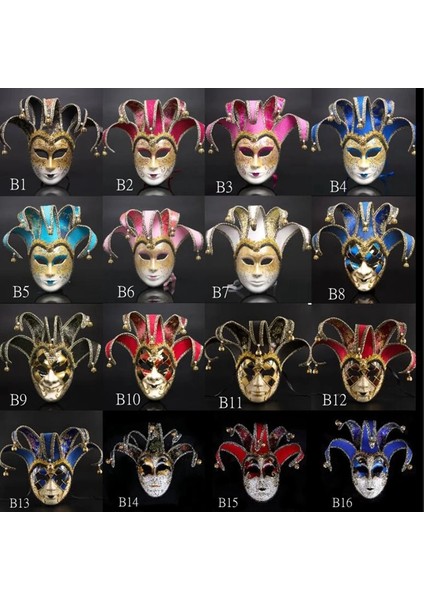 B2 Yeni High-End Venedik Masquerade Maskesi Maske Avrupa ve Amerika Birleşik Devletleri Cadılar Bayramı Palyaço Maskesi Gösterisi Malzemeleri (Yurt Dışından) fiyatları