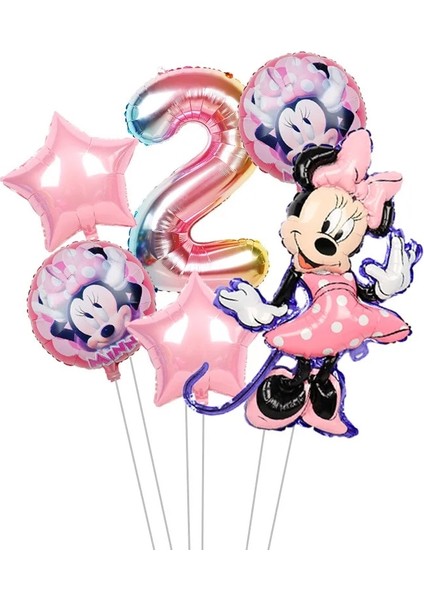 Stil 5 Minnie Mouse Folyo Balonlar Mickey 1. Doğum Günü Partisi Süslemeleri Çocuklar Balon Numarası 1 Globos Bebek Duş Konfeti Lateks Top Oyuncak (Yurt Dışından)