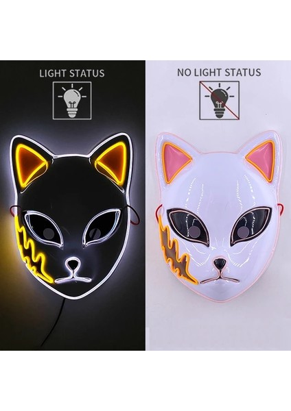 Maske 14 Yeni Tasarlanmış Parlayan Cadılar Bayramı Partisi Maskesi Yanıp Sönen LED Maskeleri El Neon Işık Cosplay Maske Kostüm Sahne Glow Parti Malzemeleri (Yurt Dışından)