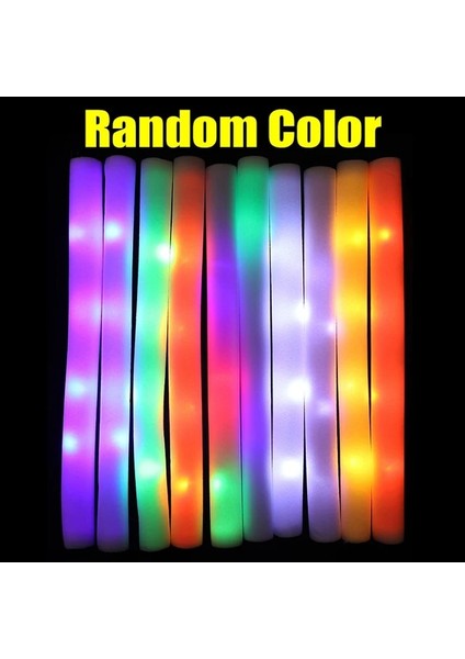 Rastgele Renk 10 Pcs LED Glow Sticks Renkli Rgb Floresan Aydınlık Köpük Sopa Tezahürat Tüpü Parlayan Işık Düğün Doğum Günü Partisi Malzemeleri Için Sahne (Yurt Dışından)