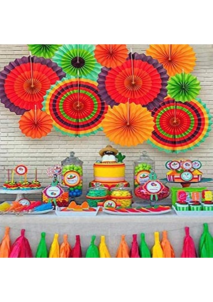Gökkuşağı Fan Flawer 12 Kağıt Yelpaze Meksika Fiesta Cinco Fiesta Doğum Günü Partisi Arka Plan Dekor Renkli Kağıt Hayranları Karnaval Çocuklar Parti Dıy Süslemeleri (Yurt Dışından) fırsatları