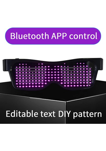 D Sihirli Bluetooth Aydınlık Gözlük App Kontrolü LED Parti Gözlüğü Kalkanı USB Şarj Dıy App Kontrolü Çok Dilli Hızlı Flaş LED (Yurt Dışından) indirimleri