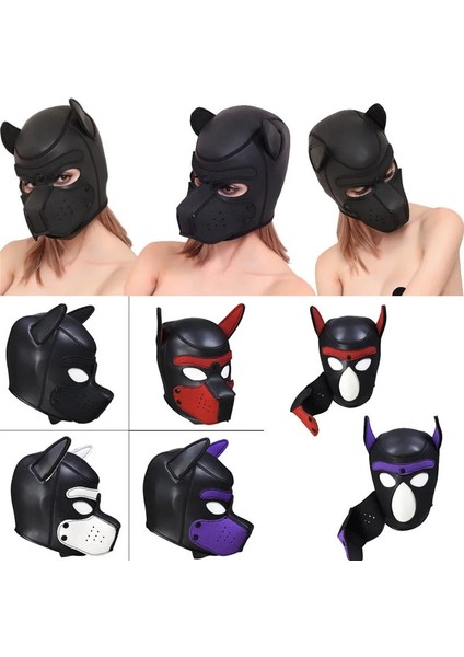H Rol Oynamak Köpek Parti Maskesi, Kulaklı Tam Kafa Maskesi Hayvan Masquerade Tam Yüz Maskesi (Yurt Dışından) fırsatları