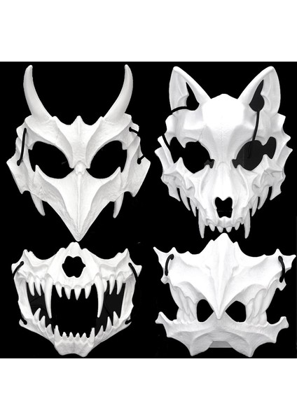 08 2023 Yeni Cadılar Bayramı Şeytan Maskesi Karnaval Kurtadam Kafatası Maskesi Cosplay Kostümleri Anime Cosplay Maske Yüz Şapkalar Korku Parti Sahne (Yurt Dışından) fırsatları