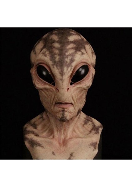 F 1 Adet Cadılar Bayramı Cosplay Uzaylı Maskesi Cadılar Bayramı Uzaylı Giydirme Parti Maskesi Korku Başlık Ufo Sahne Masquerade Kostüm Sahne Unisex (Yurt Dışından)