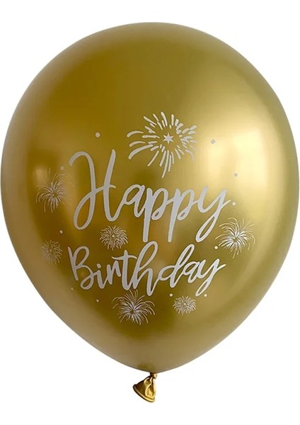 Mor 10 Adet 12 Inç Krom Metalik Lateks Balonlar Mutlu Yıllar Baskılı Desen Balon Helyum Metal Globos Doğum Günü Partisi Süslemeleri (Yurt Dışından) modelleri
