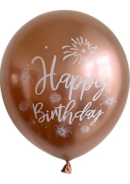 Mor 10 Adet 12 Inç Krom Metalik Lateks Balonlar Mutlu Yıllar Baskılı Desen Balon Helyum Metal Globos Doğum Günü Partisi Süslemeleri (Yurt Dışından) fırsatları