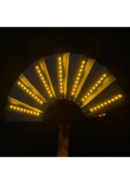 Açık Yeşil Papyon Glow Katlanır LED Fan Dans Işıkları Fan Gece Gösterisi Floresan Bar Gece Kulübü Parti Hediyeleri Karanlıkta Glow Cadılar Bayramı Dekorasyon (Yurt Dışından) indirimleri