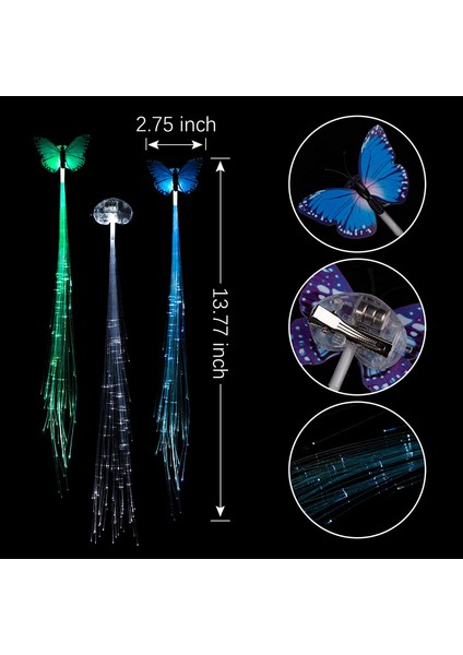 Kelebek 15PCS 15PCS Yanıp Sönen LED Işık Up Oyuncaklar LED Saç Işıkları Yanıp Sönen Light Up Oyuncaklar Parti Bar Dans Firkete Light Up Hair Için Tokalarım (Yurt Dışından) fırsatları