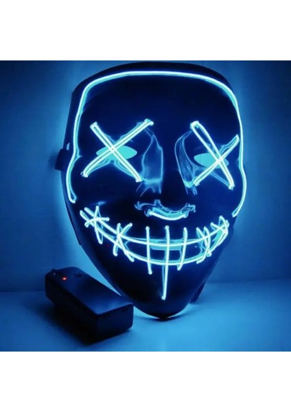 B-Ice Blue-Whit LED Cadılar Bayramı Maskesi Hareketli Çene Tam Kafa Kafatası Maskesi Kask Cadılar Bayramı Korku Korkunç Maske Cosplay Misk Parti Dekoru 2022 Kafatası Kask (Yurt Dışından)