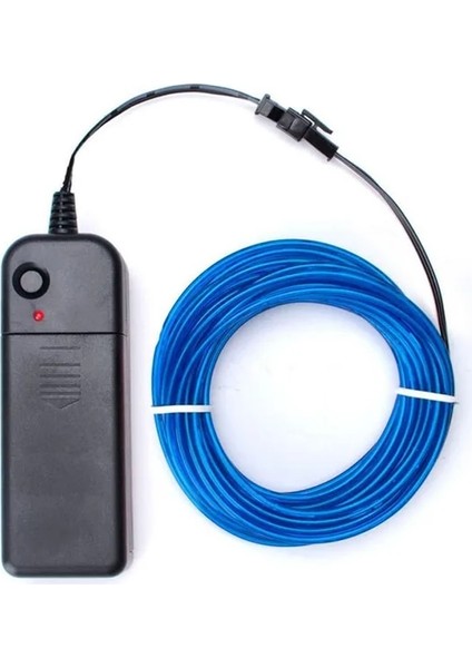 Pil Kutusu Mavi 5 Metre Esnek Neon Işık Glow El Tel Halat Kablo Noel Dans Rave Dekorasyon Için LED Işıkları Dıy Ayakkabı Giyim USB LED Şerit Lamba (Yurt Dışından)