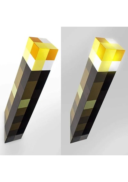Minecraft Anahtarlık 11.5 Inç Brownstone Torch LED Işık USB Şarj Edilebilir Gece Lambası Odası Ev Dekorasyon Için Kahverengi Taş Torch LED Lamba (Yurt Dışından)