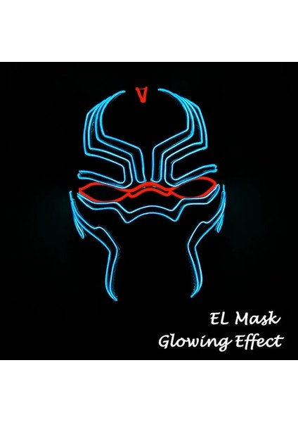 Stil 35 Cosplay Cadılar Bayramı Partisi Maskesi Aydınlık Light Up LED Maske El Neon Parlayan Anime Maske Masque Masquerade Maskeleri Korku Karnaval Maskesi (Yurt Dışından)
