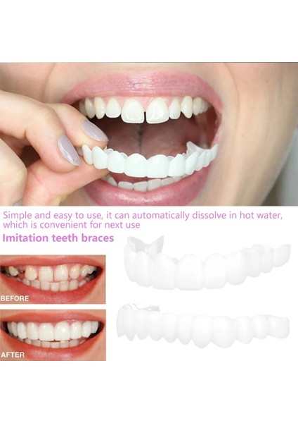 Üst Alt Set 2 9 Stil Ekstra Ince Geçmeli Sahte Parlak Beyaz Diş Kaplamaları Silikon Yumuşak Güvenli Gülümseme Yapışkanlı Protez Gizleme Gölge Parantez (Yurt Dışından) modelleri