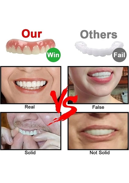 Üst Alt Set 2 9 Stil Ekstra Ince Geçmeli Sahte Parlak Beyaz Diş Kaplamaları Silikon Yumuşak Güvenli Gülümseme Yapışkanlı Protez Gizleme Gölge Parantez (Yurt Dışından) fırsatları