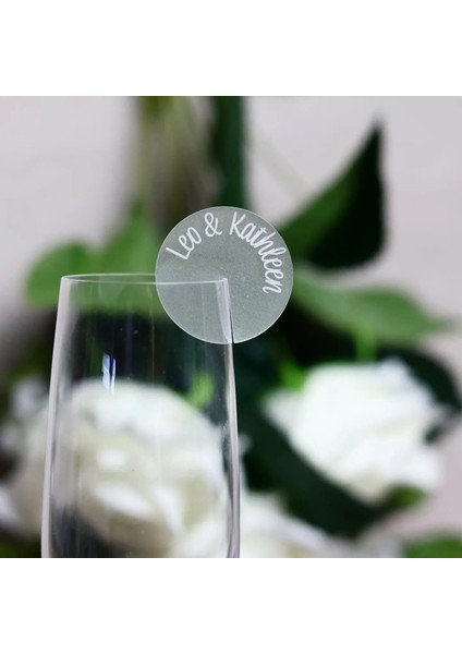 Buzlu 1.6mm Kalınlığında 20 Adet Buzlu Akrilik Yuvarlak Şarap Etiketi Boş Kokteyl Charm Düğün Hediyesi Şarap Adı Etiketi Şampanya Şarap Bardağı Topper Parti Içecek Işaretleyici (Yurt Dışından) modelleri