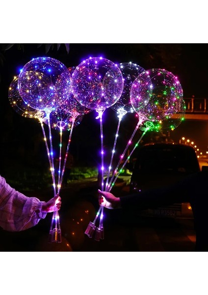 Pembe LED 24 Inç Çubuklarla 10 Paket LED Işık Up Bobo Balonlar Dekorasyon Kapalı Veya Açık Doğum Günü Düğün Yeni Yıl Partisi Noel Kutlamaları (Yurt Dışından) fiyatları