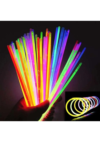 100PCS-1 Floresan Kızdırma Sopa Neon Düğün Için Renkli Parti Işık Çubukları Yeni Yıl Konser Parti Dekorasyon Çocuk Yetişkin Oyuncaklar (Yurt Dışından)