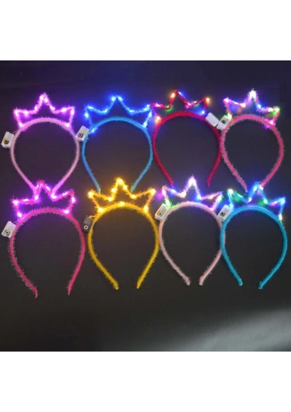 Işıksız Gül Tavşan Kadın Kızlar Parlayan Light Up Bantlar Tiara Taç Parti Hediye Cosplay Doğum Günü Rave Kostüm Düğün Karnaval (Yurt Dışından)