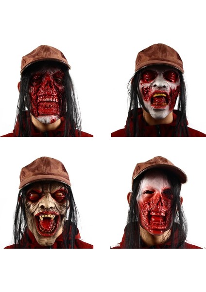 C Tipi Cadılar Bayramı Kanlı Korkunç Maskeler Ürpertici Evil Yüz Kapatma Yetişkin Zombi Canavar Vampir Maskesi Kostüm Partisi Femme Maske Perili Ev (Yurt Dışından)