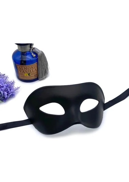 Siyah 18CM Masquerade Siyah Maske Yetişkin Yarım Yüz Partisi Cadılar Bayramı Erkek Retro Yakışıklı Masquerade Festivali Gösterisi (Yurt Dışından)