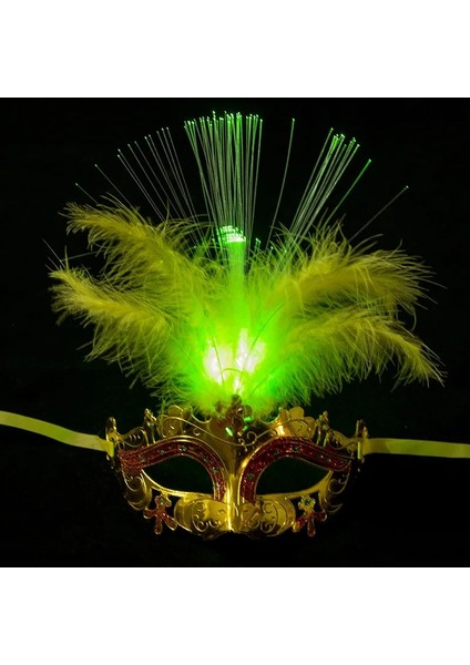 2 Adet Mor 2 Adet Venedik Venedik Parlayan Tüy LED Maskeleri Karnaval Cadılar Bayramı Masquerade Cosplay Kostüm Partisi Malzemeleri (Yurt Dışından) indirimleri