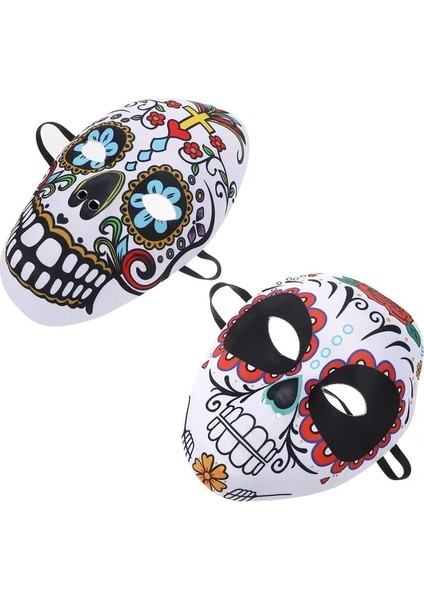 Kadınlar ve Erkekler Için 1/2 Adet Ölü Maskeleri Günü Şeker Kafatası Tam Yüz Maskesi Meksika Partileri Masquerade Sahne Cadılar Bayramı Kostüm Kadın Erkek Için (Yurt Dışından)