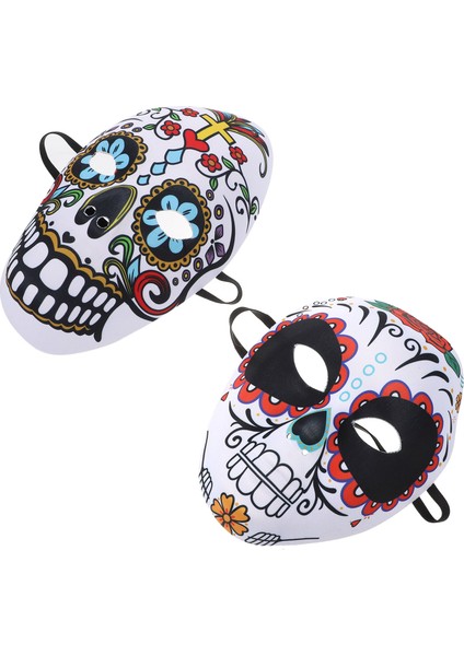Kadınlar ve Erkekler Için 1/2 Adet Ölü Maskeleri Günü Şeker Kafatası Tam Yüz Maskesi Meksika Partileri Masquerade Sahne Cadılar Bayramı Kostüm Kadın Erkek Için (Yurt Dışından) modelleri