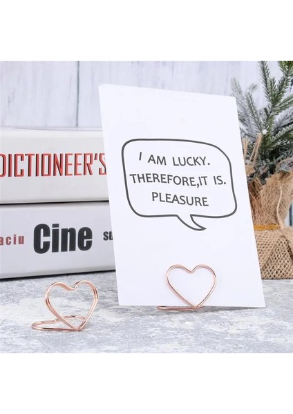 Altın 20 Adet Metal Memo Tutucu Masa Çift Katmanlı Kalp Şekli Yer Kartı Tutucu Standı Düğün Ziyafet Çift Kalp Yüzük Mesaj Tutucu (Yurt Dışından) modelleri