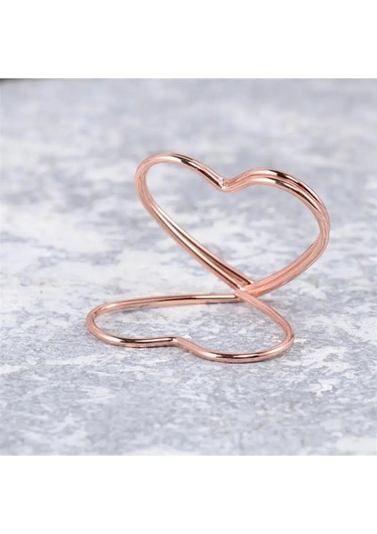 Altın 20 Adet Metal Memo Tutucu Masa Çift Katmanlı Kalp Şekli Yer Kartı Tutucu Standı Düğün Ziyafet Çift Kalp Yüzük Mesaj Tutucu (Yurt Dışından) fırsatları