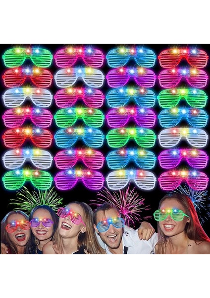 Yuvarlak Pembe 15 Adet 8/15/30/50 Adet Karanlıkta Glow LED Gözlük Parti Iyilik Light Up Güneş Gözlüğü Neon Glow Gözlük Çocuklar Yetişkinler Için Parti Malzemeleri (Yurt Dışından)