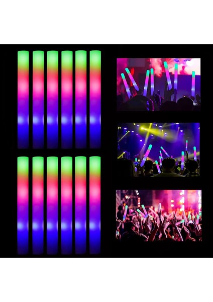 30 Adet 10/15/20/30 Adet LED Parlak Çubuk Kolye Toplu Renkli Rgb Parlak Köpük Sopa Tezahürat Floresan Lamba Karanlıkta Parti Konser Düğün Malzemeleri (Yurt Dışından) modelleri