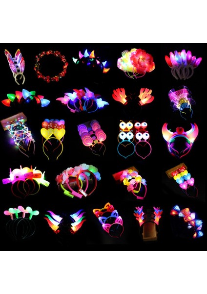 41 10 Adet Yetişkin Çocuklar LED Glow Parti Kedi Tavşan Taç Çiçek Kafa Bandı Light Up Çelenk Hairband Doğum Günü Hediyesi Düğün Cadılar Bayramı Şekeri (Yurt Dışından) fiyatları