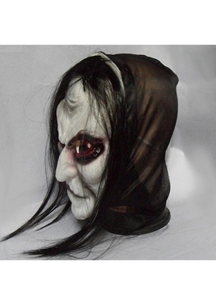 Cadılar Bayramı Zombi Maskesi Sahne Kin Hayalet Korunma Zombi Maskesi Gerçekçi Masquerade Cadılar Bayramı Maskesi Uzun Saç Hayalet Korkunç Maske (Yurt Dışından)