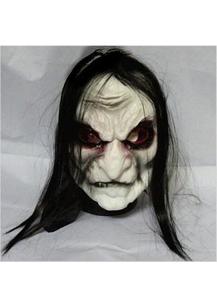 Cadılar Bayramı Zombi Maskesi Sahne Kin Hayalet Korunma Zombi Maskesi Gerçekçi Masquerade Cadılar Bayramı Maskesi Uzun Saç Hayalet Korkunç Maske (Yurt Dışından)