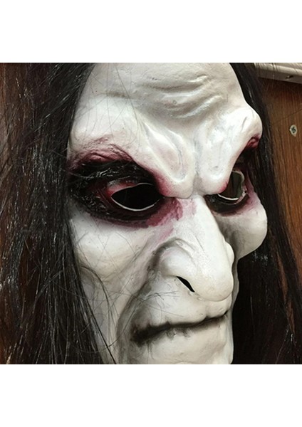 Cadılar Bayramı Zombi Maskesi Sahne Kin Hayalet Korunma Zombi Maskesi Gerçekçi Masquerade Cadılar Bayramı Maskesi Uzun Saç Hayalet Korkunç Maske (Yurt Dışından)
