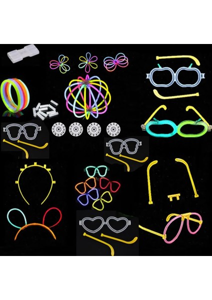 Oval Gözlük 30 Adet Glow Aydınlık Çubuklar Gözlük Floresan Bilezikler Kolye Bunny Kafa Bandı Konektörü Bar Parti Doğum Günü Noel Karnavalı (Yurt Dışından) fiyatları