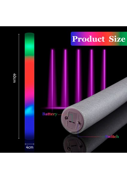 30 Adet Kırmızı 30/50 Adet LED Köpük Bar Karanlıkta Glow Light-Up Köpük Çubukları LED Yumuşak Coplar Rave Glow Wands Yanıp Sönen Tüp Konseri Için Parti (Yurt Dışından) modelleri