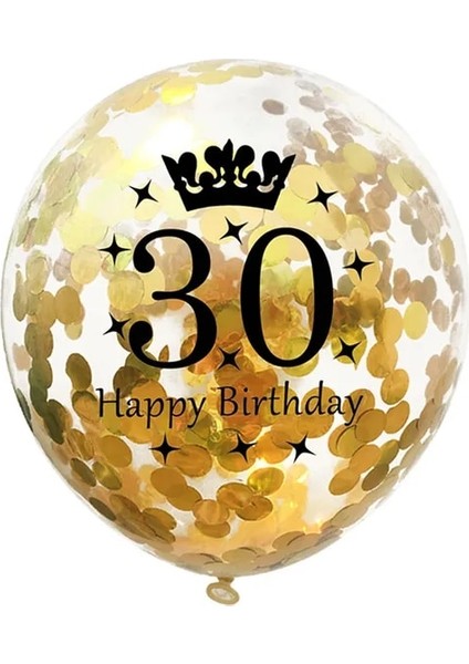 Altın 30 5 Adet 12 Inç Konfeti Balonları Lateks Doğum Günü Balonu 16 18 21 30 40 50 60 70 Yaşında Doğum Günü Partisi Yıldönümü Süslemeleri (Yurt Dışından)