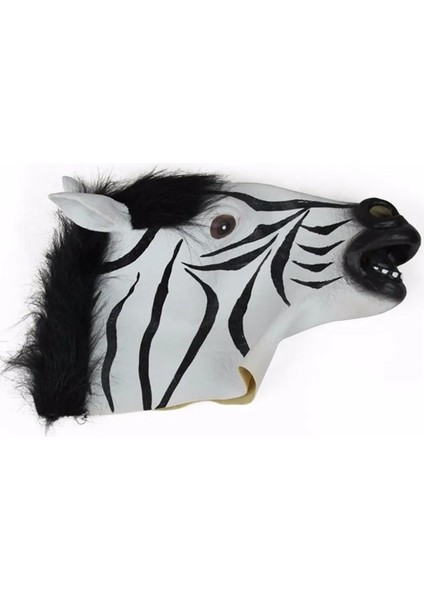 Bir Zebra Maskesi Lateks Tam Kafa Zebra Maskesi Cadılar Bayramı Gerçekçi Süslü Elbise Parti Hayvan Cosplay Karnaval Kostüm Aksesuarları Tiyatro Sahne (Yurt Dışından)