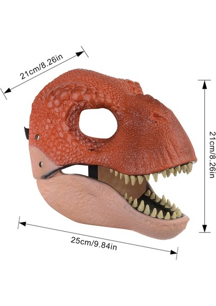 Kırmızı 3D Dinozor Maskesi Korku Ejderha Lateks Başlık Masquerade Parti Cosplay Kostüm Jurassic Raptor Dino Hareketli Çene Gerçekçi Maskeleri (Yurt Dışından)