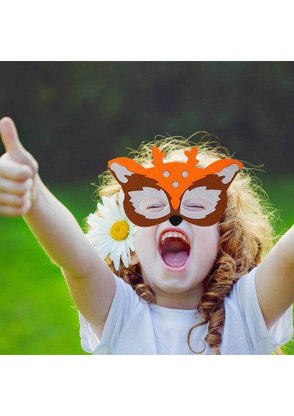 Leopar Keçe Hayvan Maskesi Halloweenfor Çocuklar Için Dokunmamış Göz Maskesi Orman Tema Parti Malzemeleri Safari Doğum Günü (Yurt Dışından) modelleri