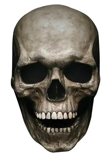 Gri Tam Kafa Kafatası Maskesi Başlık Maskeleri Karnaval Yetişkin Gerçekçi Anonim Cadılar Bayramı Anime Korku Kask Hareketli Ağız Çene (Yurt Dışından)