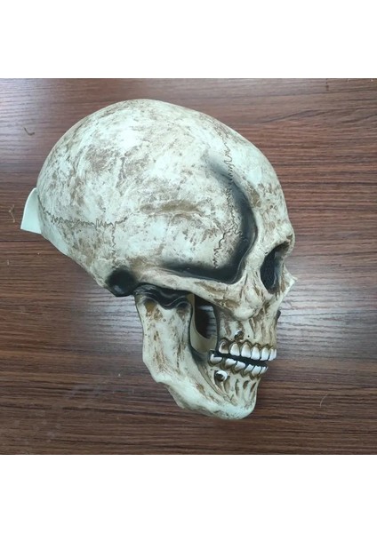 Gri Tam Kafa Kafatası Maskesi Başlık Maskeleri Karnaval Yetişkin Gerçekçi Anonim Cadılar Bayramı Anime Korku Kask Hareketli Ağız Çene (Yurt Dışından) indirimleri