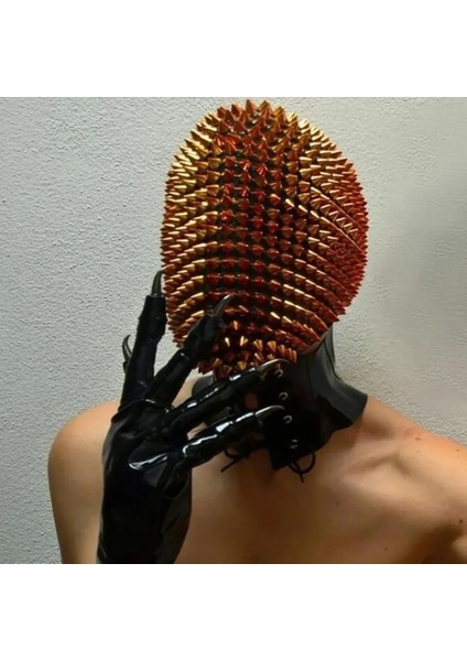 Komik Bir Maske Çivili Sivri Tam Yüz Mücevher Margiela Yüz Kapak Tatil Cadılar Bayramı Korku Maskaralar Masquerade Maske Cosplay Maskeleri (Yurt Dışından) fiyatları