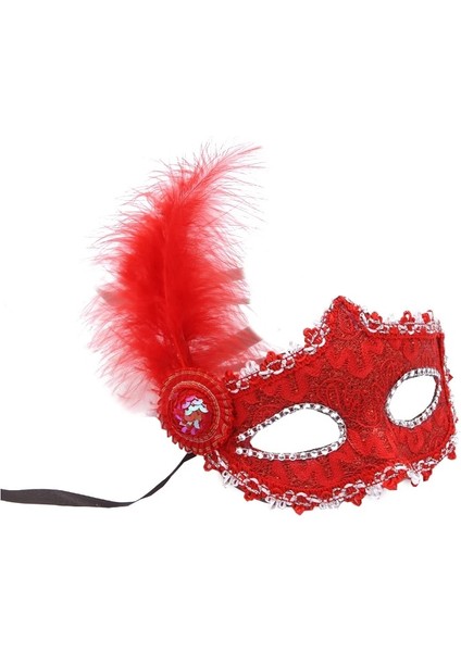 Mavi Headress Parti Elbise Aksesuarları Kadın Maskesi Renkli Dantel Yarım Yüz Göz Maskesi Festival Performansı Için Tüy Sahne (Yurt Dışından) indirimleri