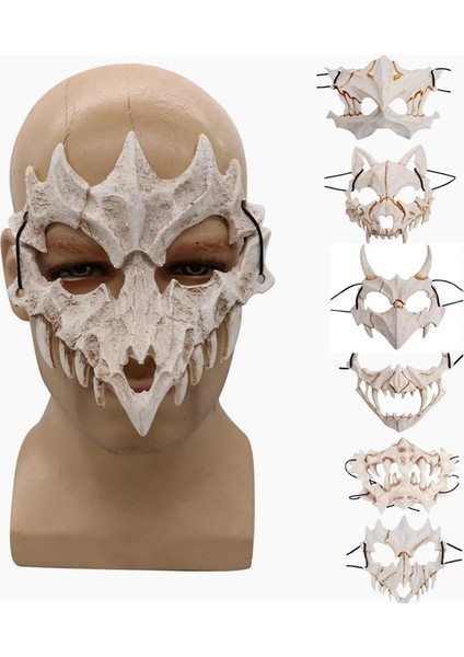 Yaksha 3D Kemik Kafatası Cadılar Bayramı Maskeleri Korkunç Maske Cosplay Masquerade Karnaval Parti Sahne Hayvan Maskesi Noel Cadılar Bayramı Malzemeleri (Yurt Dışından) fiyatları
