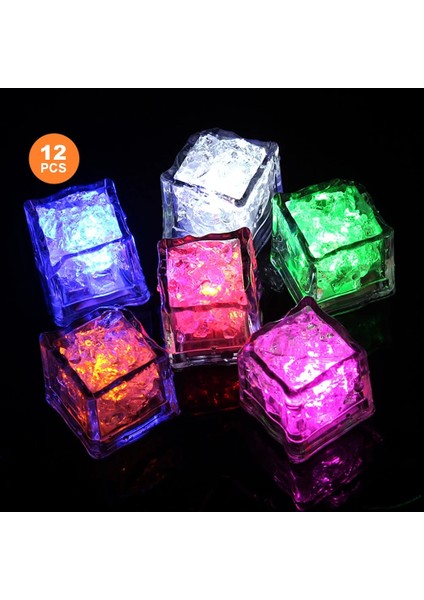 Beyaz 12 Adet LED Buz Küpleri 8-25 Saat Kullanım Süresi Parlayan Işık Up Buz Küpleri Su Aktif Yüzen Küvet Oyuncakları Bebek Yürüyor Küvet Oyun Için (Yurt Dışından) modelleri